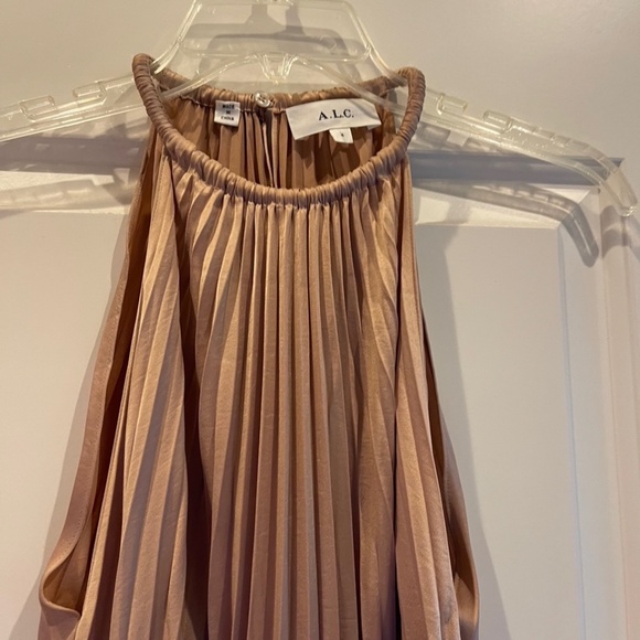 NWOT A.L.C. Renzo Pleated Midi Dress in Beige Size 4 - Picture 10 of 16